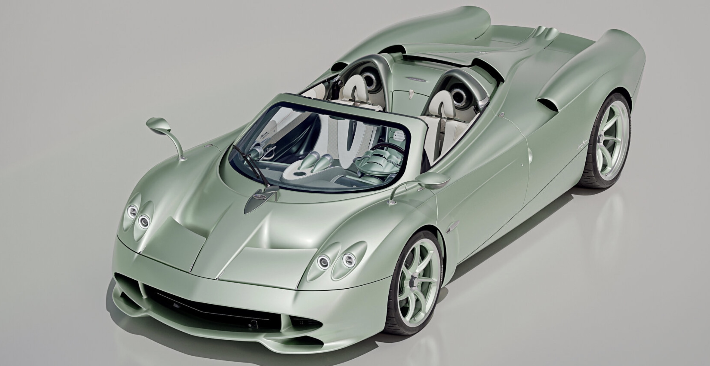 Pagani Debuts Open-Air Speedster Huayra Codalunga with Hand-Chiseled Sculptures in Cabin